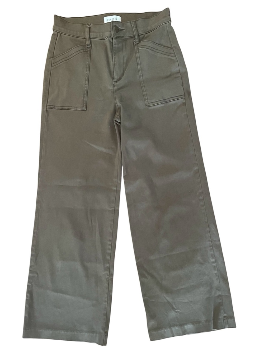 EVEREVE Beth Size 26 Olive Brown Wide-Leg Sailor Contemporary Pants